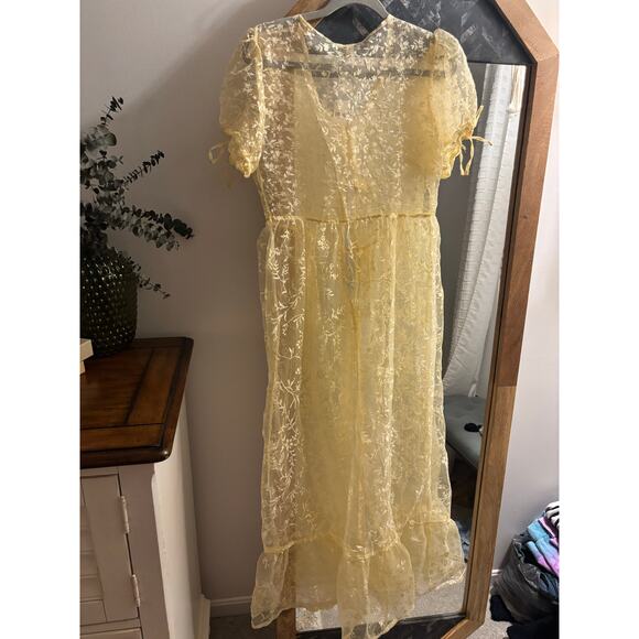 Anthropologie Sheet Organza Floral Maxi Dress - Picture 5 of 7